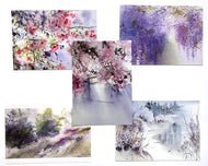 Série de 5 cartes : Fleurs et paysages 1